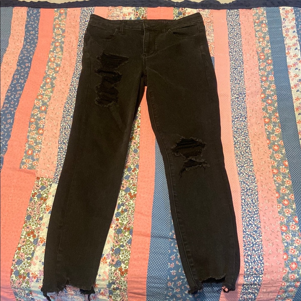 Black Skinny Distressed Jeans